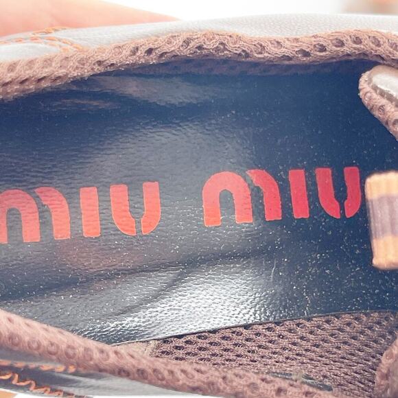 Miu Miu Rare Vintage FW 1999 Brown Leather Bubble Sole Sneaker Heel IT 36 - Picture 9 of 12